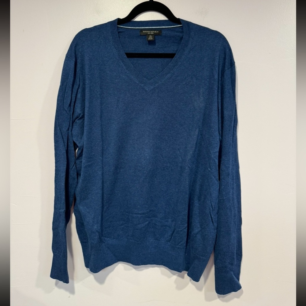Banana Republic silk‎ linen blue sweater